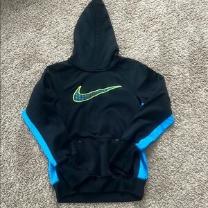 Nike Black and Blue Hooded Sweatshirt